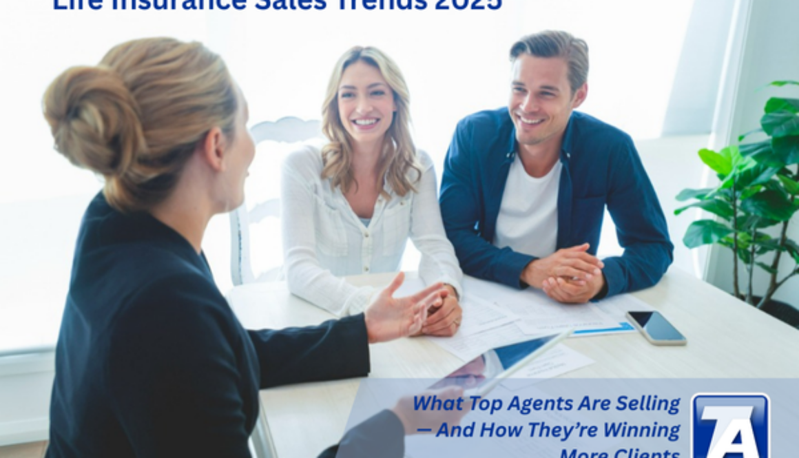 Independent life insurance agent meeting with clients to discuss coverage options and financial planning in 2025.
