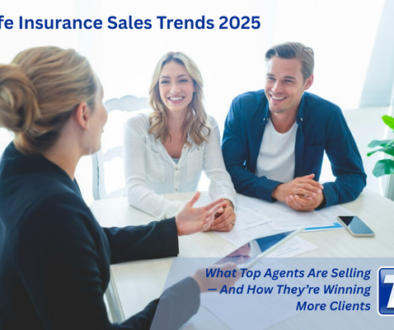 Independent life insurance agent meeting with clients to discuss coverage options and financial planning in 2025.