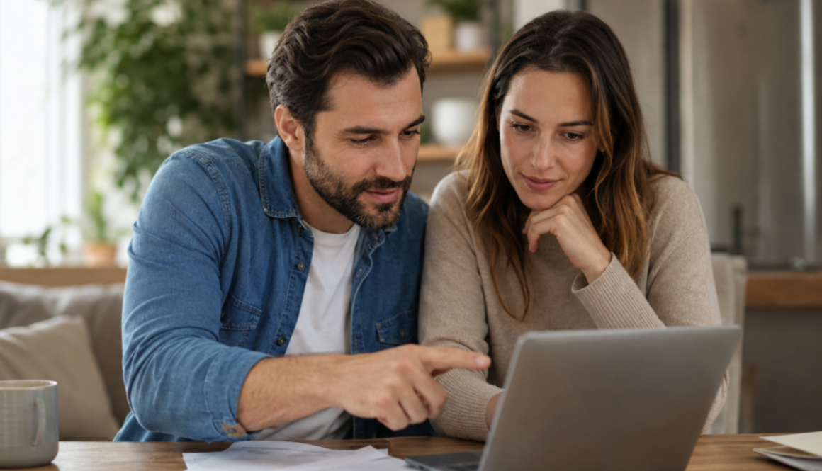 Unmarried couple reviewing life insurance policy options together with an advisor